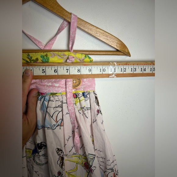 Oh Sew Sweet designs Hand Made Disney Princess girl Pink Yellow Floral Dress 3T - Picture 5 of 9